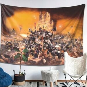 Fantasy Black Templars Collectible art tapestry NEW Toys Games Home Decor 80x60”